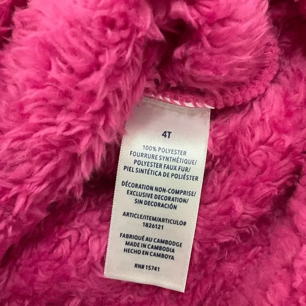 Splendid Girl's Jacket Fleece Zip Up Pink with Blue Hearts Size 4T